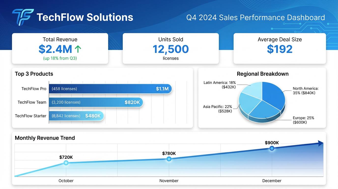 Quarterly Sales Dashboard infographic